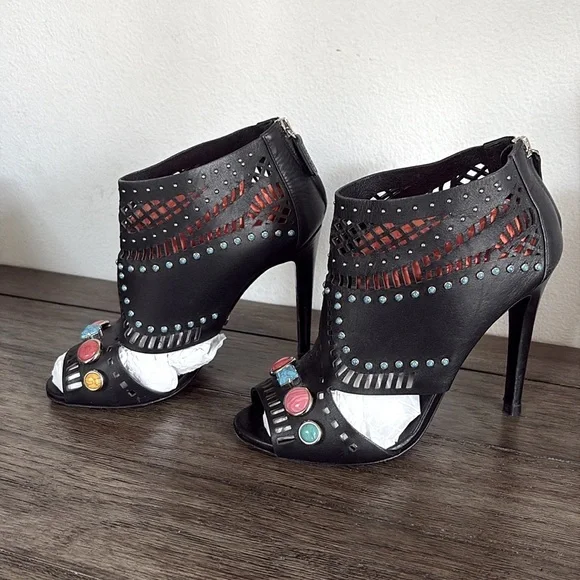 [Gucci] Black Lika Bejeweled Studded Toe Stiletto Heels Women’s EU/IT 36 / US 6 - Picture 6 of 13